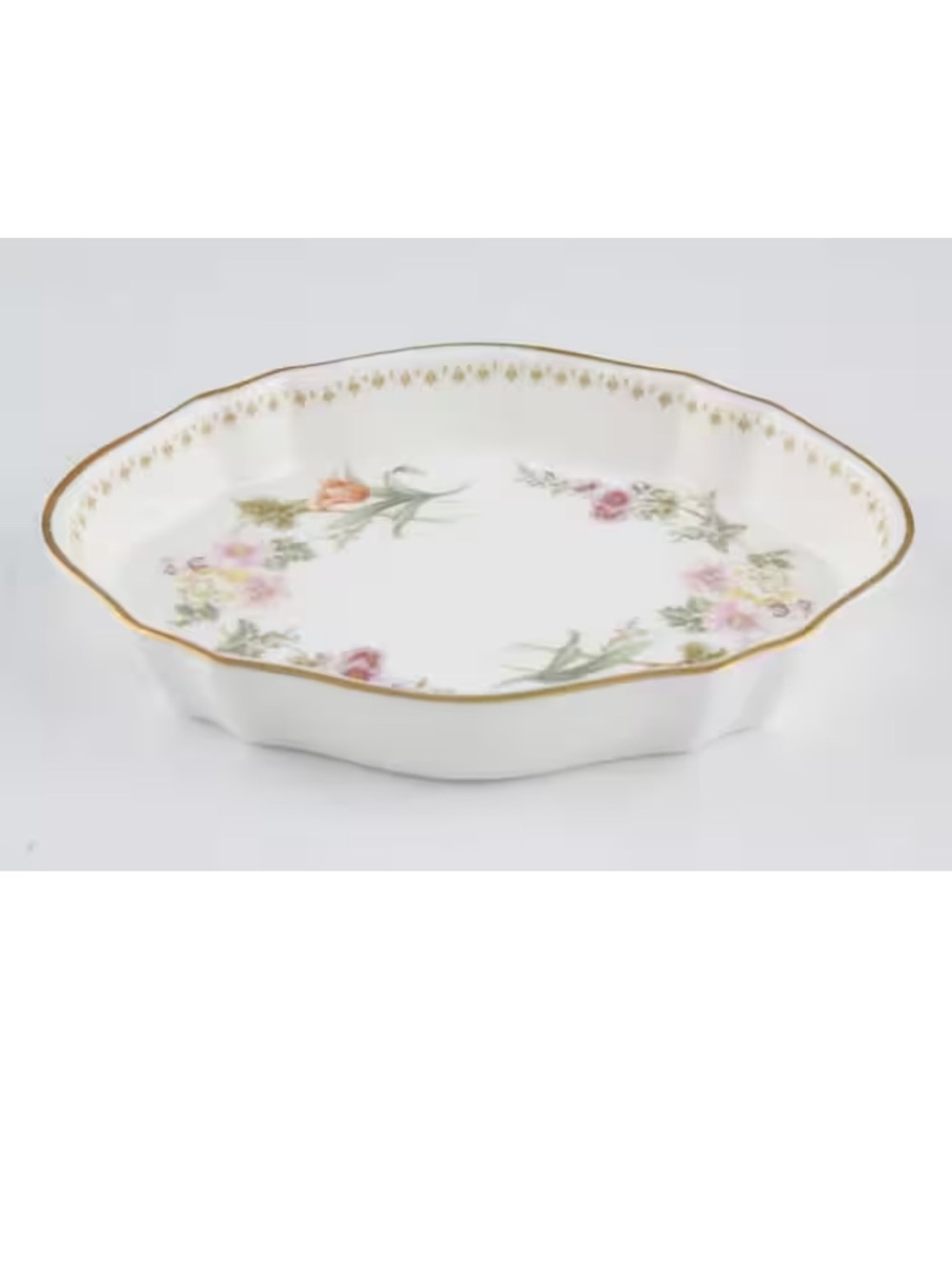 Wedgwood Mirabelle Floral Porcelain Trinket Dish with Gold Trim